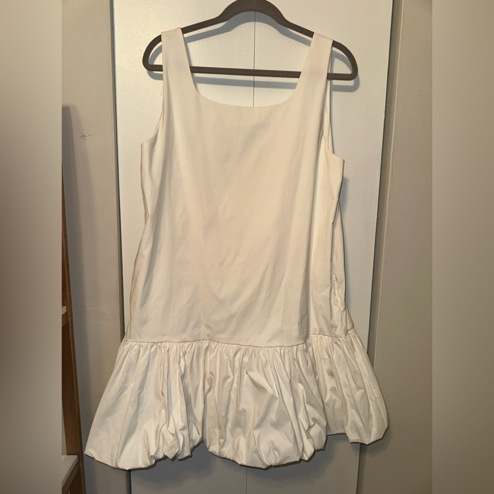 Square Neck Solid Bubble Hem Mini Dress - XL (US 10) - Picture 3 of 6